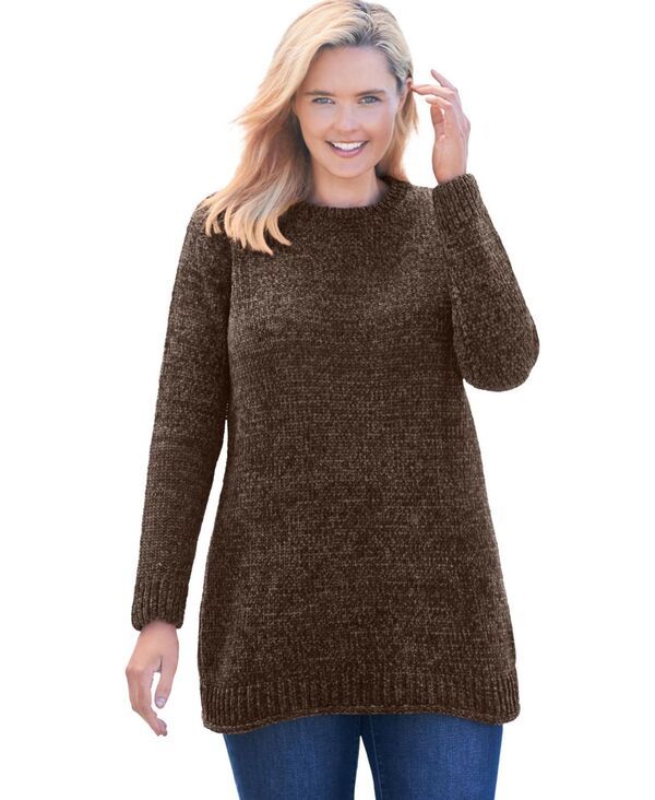 ウーマン ウィズイン レディース アウター ニット・セーター クルーネック プラスサイズ セーター Woman Within Womens Plus Size Crewneck Chenille Sw