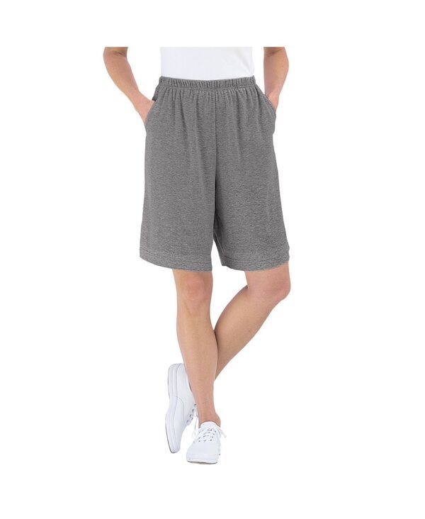 ウーマン ウィズイン レディース ボトムス ハーフパンツ・ショーツ プラスサイズ ニット Woman Within Plus Size 7Day Knit Short Medium heather g