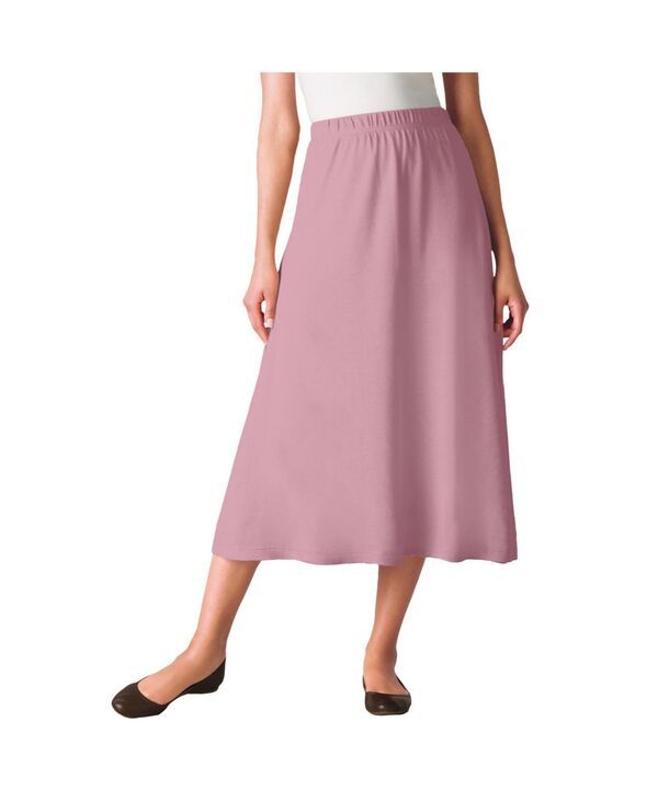 ウーマン ウィズイン レディース ボトムス スカート A ライン ニット Woman Within Womens Within 7Day Knit ALine Skirt Dusty pink ピンク