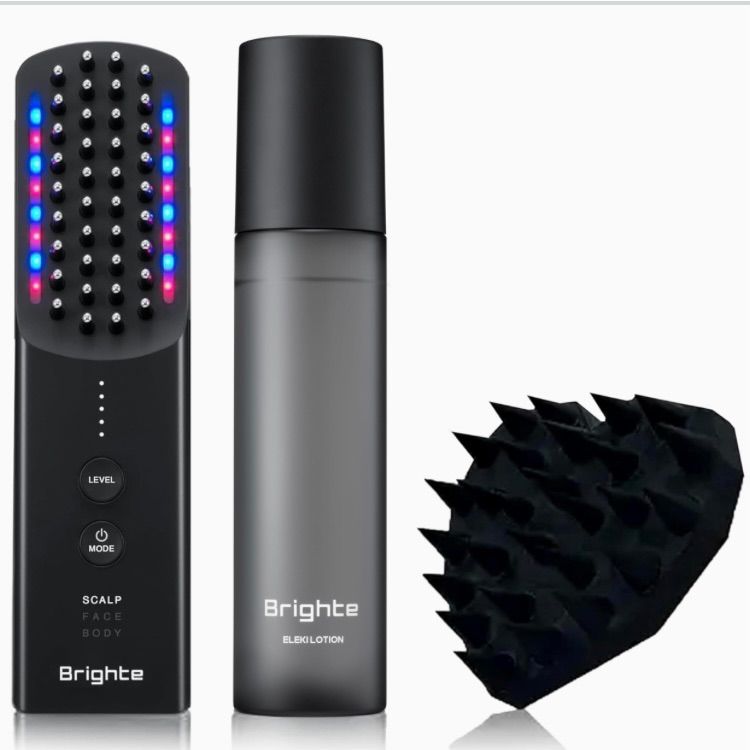 【佐々木希 アンバサダー】Brighte ブライト ELEKI BRUSH+ エレキブラシ 専用化粧水 スカルプブラシ セット 美顔器 エレキブラシ EMS RF LED搭載 リフトアップ スキンケア