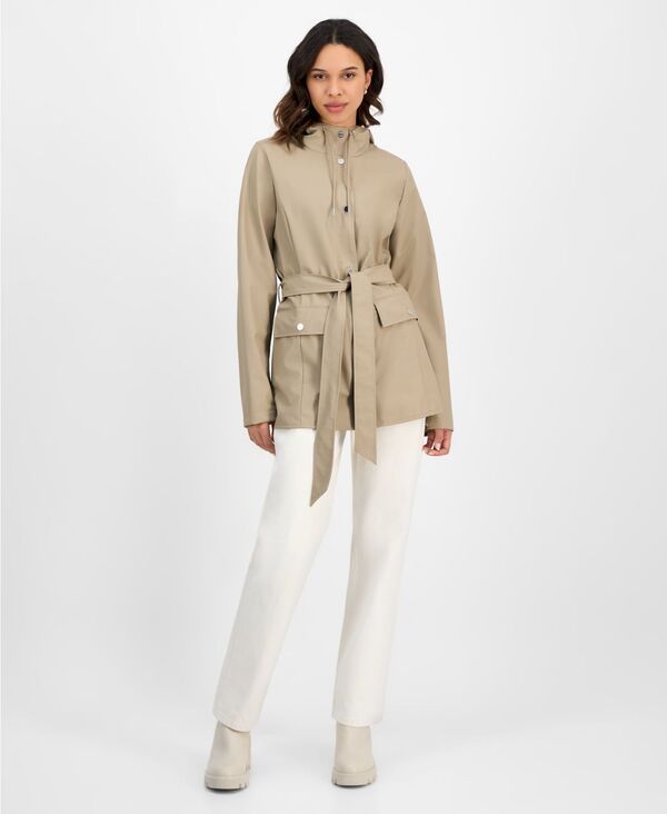 レインズ レディース アウター ジャケット・ブルゾン コート Rains Womens TieWaist SnapFront Hooded Rain Coat Beige ベージュ
