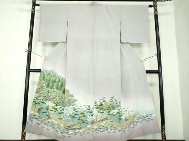 平和屋着物●本加賀友禅作家　堀哲也　色留袖　松竹梅　水辺風景　暈し染め　正絹　逸品　DABF7252ps