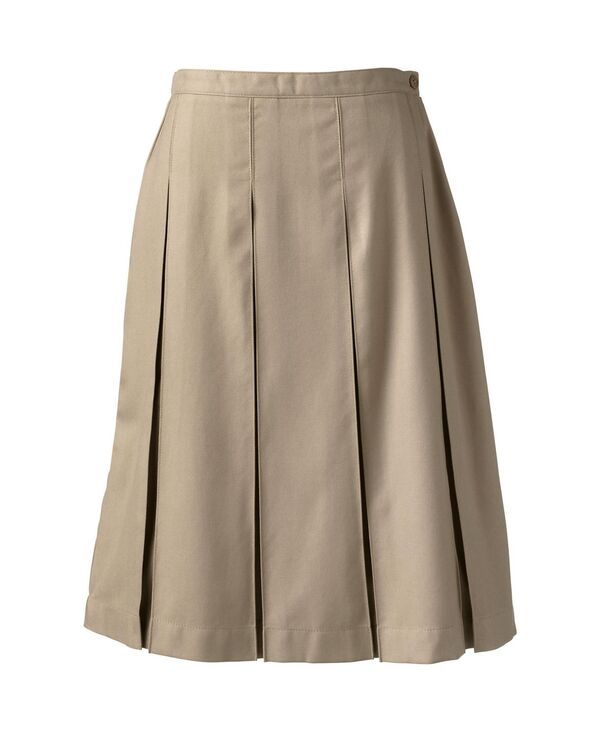 ランズエンド レディース ボトムス スカート Lands End Womens School Uniform Box Pleat Skirt Below the Knee Khaki カーキ