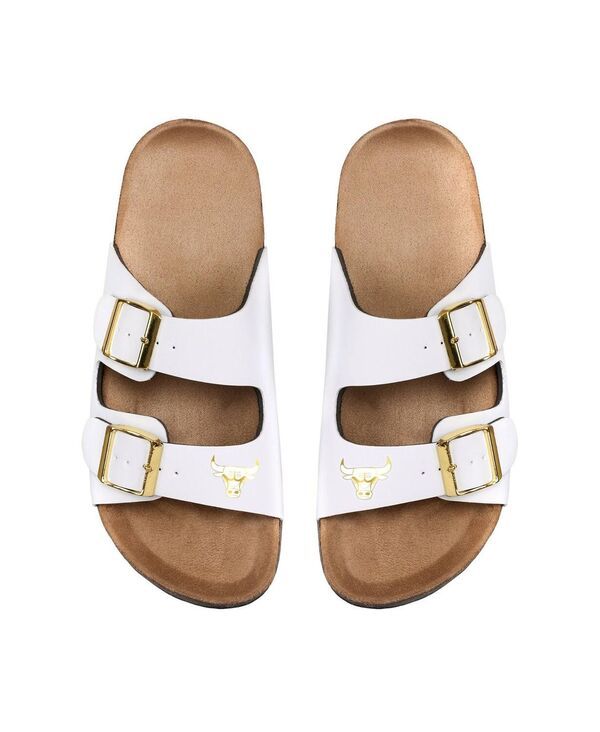 フォコ レディース シューズ サンダル FOCO Womens Chicago Bulls DoubleBuckle Sandals White ホワイト
