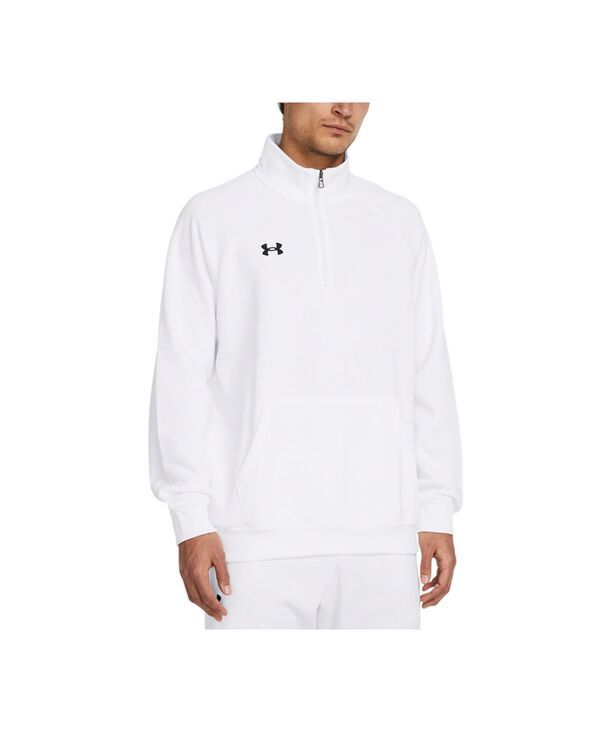 アンダーアーマー メンズ アウター パーカー・スウェット フリース Under Armour Mens Rival Fleece QuarterZip Pullover White Black ホワイ