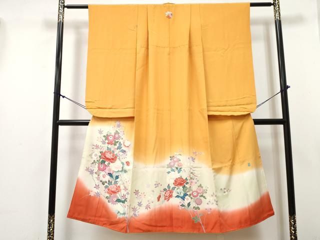 平和屋着物∵女の子　十三参り　子供　祝着　友禅　作家物　草花文　暈し染め　逸品　DABE7307ma