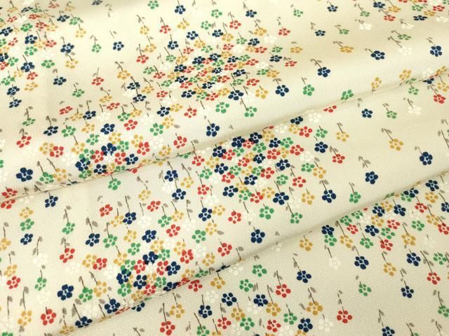 平和屋着物▽上質な小紋　単衣　小花文　正絹　逸品　DABE4997az