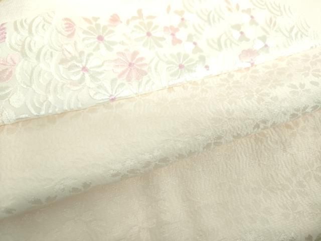 平和屋着物●上質な長襦袢　袷　半衿刺繍　舞桜地紋　暈し染め　反端付き　正絹　逸品　DABF7267ps