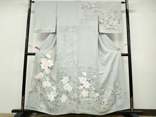 平和屋着物●訪問着　手描き　草花尽くし　正絹　逸品　CABH9909ut