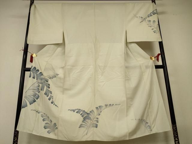 平和屋着物＊夏物　男性　訪問着　絽　枝葉文　金彩　キングサイズ　正絹　逸品　AABI6679jd 平和屋着物＊夏物 男性 訪問着 絽 枝葉文 金彩 キングサイズ 正絹 逸品