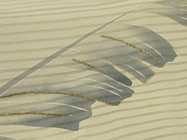 平和屋着物＊夏物 男性 訪問着 絽 枝葉文 金彩 キングサイズ 正絹 逸品