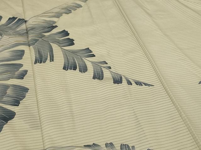 平和屋着物＊夏物 男性 訪問着 絽 枝葉文 金彩 キングサイズ 正絹 逸品
