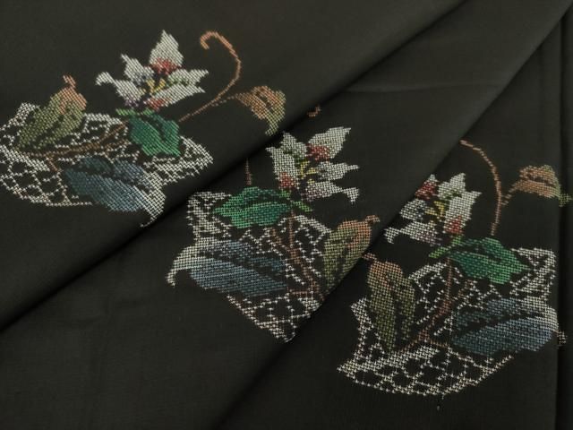 平和屋着物●本場大島紬　9マルキ　地空　花籠文　正絹　逸品　未使用　DABF7229ps