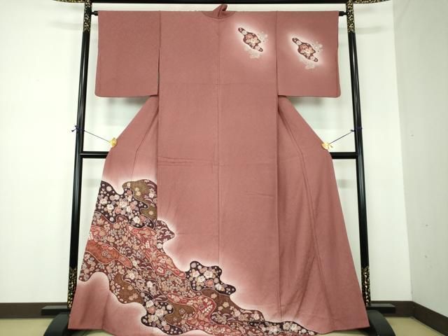 平和屋着物●訪問着　絞り　辻が花　暈し染め　金彩　正絹　逸品　DABF7230ps