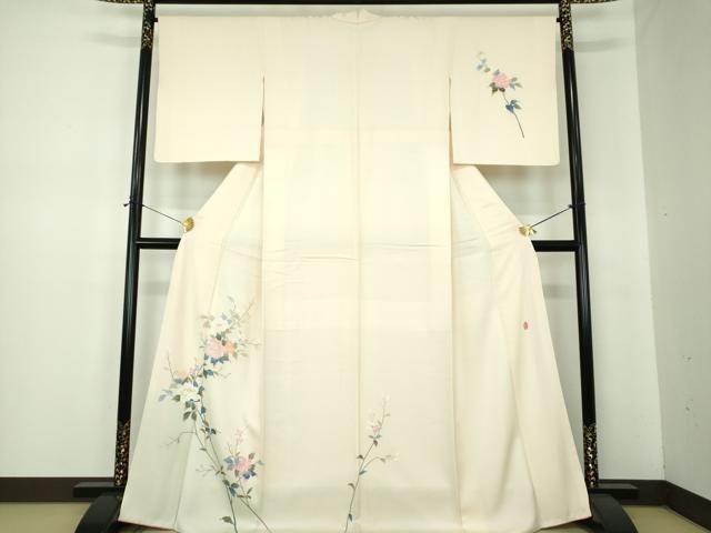 平和屋着物●本加賀友禅作家　南克治　訪問着　枝花文　暈し染め　正絹　逸品　DABF7231ps