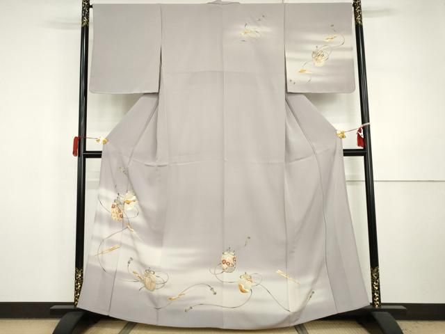 平和屋着物▽訪問着　単衣　仕覆文　暈し染め　金彩　正絹　逸品　未使用　AABI7233cs