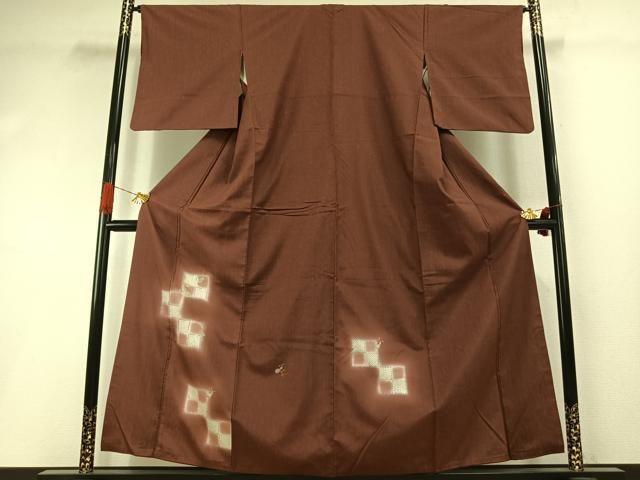 平和屋着物●訪問着　紬地　駒刺繍　瓢箪　金銀彩　正絹　逸品　AABI1774fy