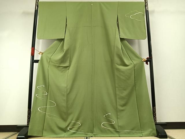 平和屋着物●訪問着　流水文　金彩　ロング丈　正絹　逸品　AABI1786fy