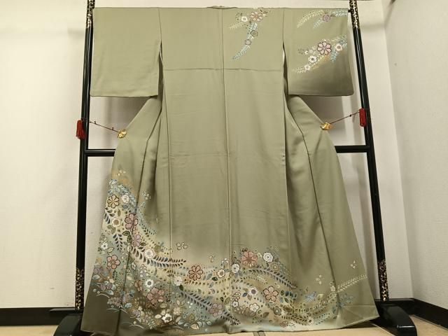 平和屋着物●訪問着　辻が花　暈し染め　金彩　正絹　逸品　AABI6355ph
