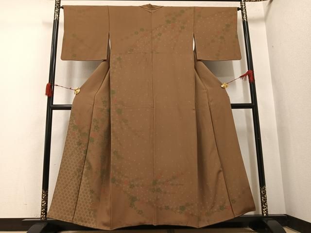 平和屋着物●訪問着　草花文　正絹　逸品　AABI7329ph