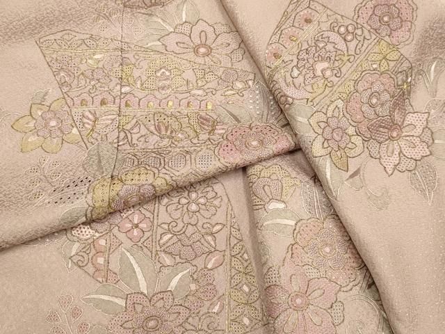 ［6462］訪問着 美品 中国三大刺繍 汕頭刺繍 スワトウ 正絹 着物 袷 逸品 平和屋着物▽中国三大刺繍 スワトウ刺繍 汕頭刺繍 相良刺繍 総刺繍