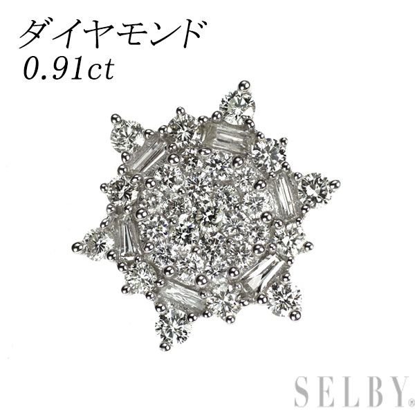 K18WG ダイヤモンド ペンダントトップ 0.91ct