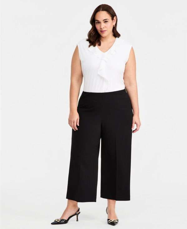 アンクライン レディース ボトムス カジュアルパンツ プラスサイズ Anne Klein Plusize HighRise WideLeg Pants Anne Black ブラック