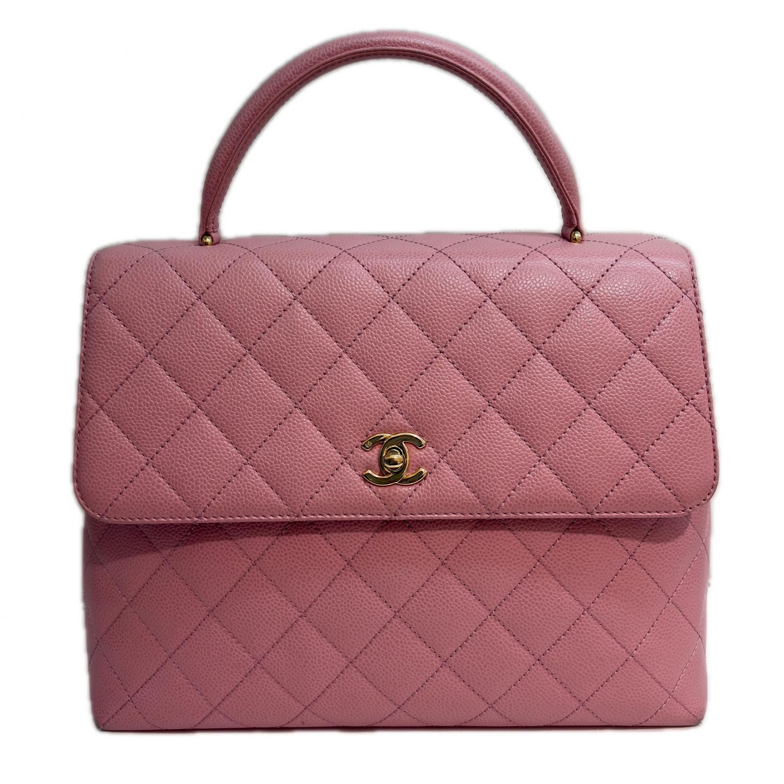 CHANEL 編み込みデザイン ハンドバッグ ピンク CHANEL シャネル マトラッセ ゴールド金具 A12397 ハンドバッグ