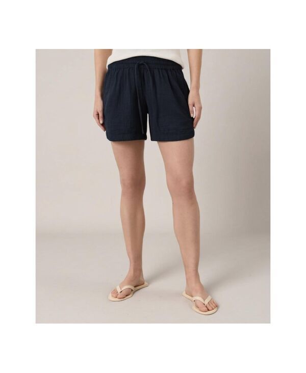 パクト レディース ボトムス ハーフパンツ・ショーツ コットン Pact Womens Organicotton Coastal Double Gauze Curved Hem Short Navy