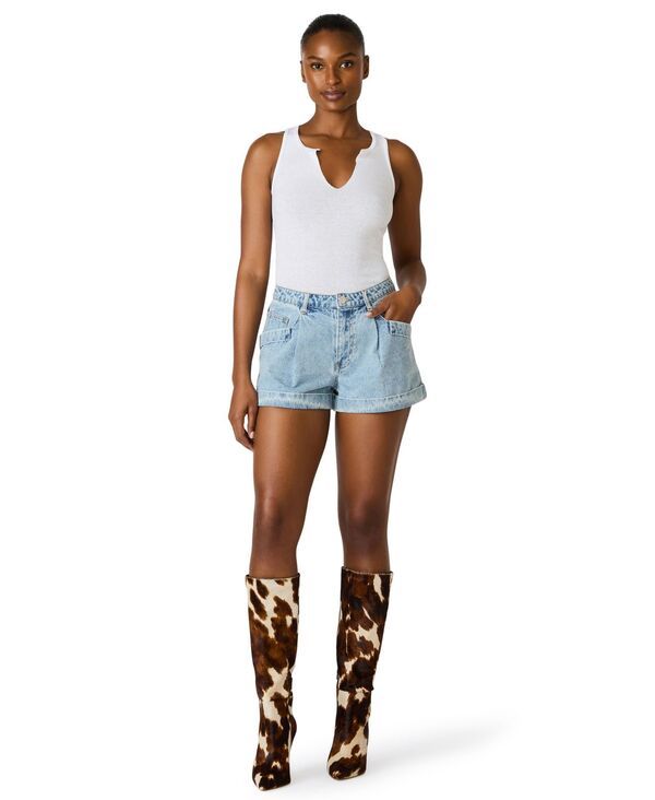 スティーブ マデン レディース ボトムス ハーフパンツ・ショーツ ショートパンツ Steve Madden Womens HighRise Shortsanta Monica Wash
