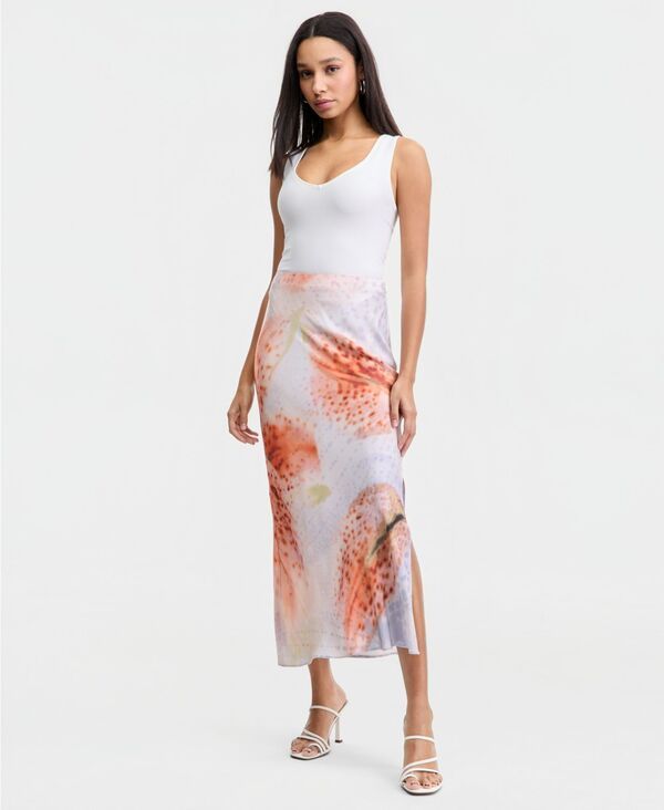 バースリー レディース ボトムスカート サテン Bar III Womensatin Pencil Skirt Floral Blur