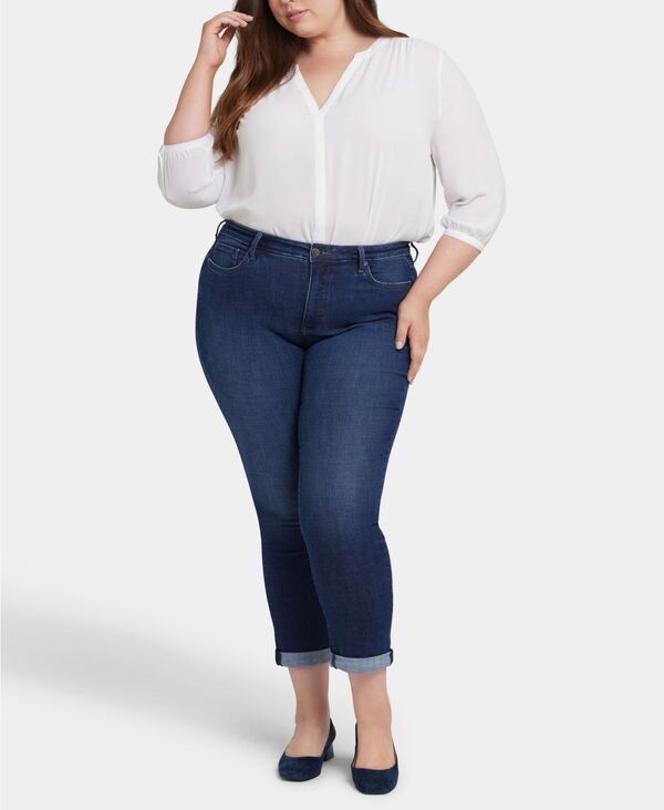 エヌワイディージェイ レディース ボトムス デニムパンツ プラスサイズ アンクル ジーンズ NYDJ Plusize Sheri Slim Ankle Roll Cuff Jeans Wellspri
