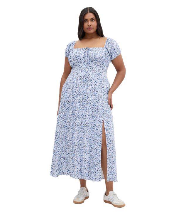 シティーシック レディース トップス ワンピース フラワー柄 プリント マキシ フラワー CITY CHIC Womens Abbie Short Sleeve Floral Print Maxi D
