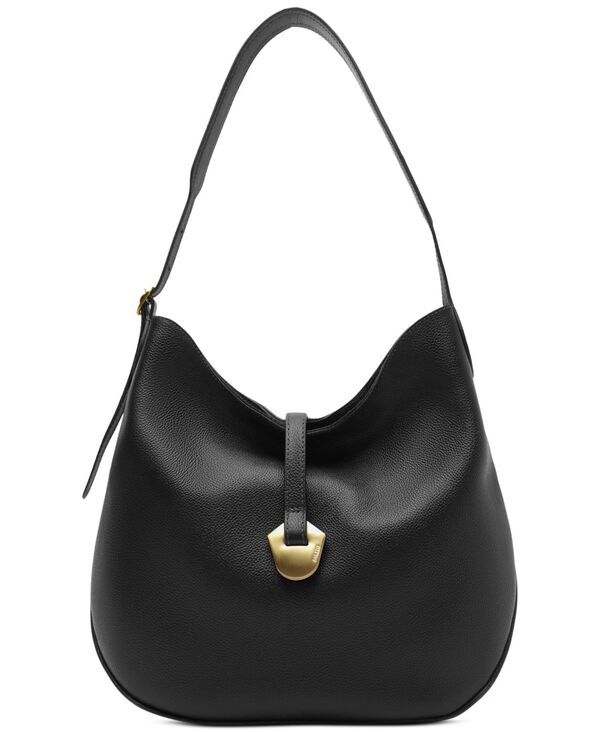 アレッツォ レディース バッグ レザー Arezzo Sabrina Large Leather Snap Button Hobo Handbag Black ブラック