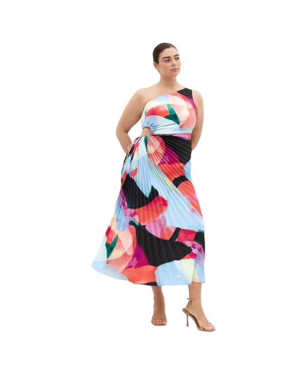 シティーシック レディース トップス ワンピース プリント マキシ CITY CHIC Womens Aliza Facet Print Pleat Maxi Dress Aspect