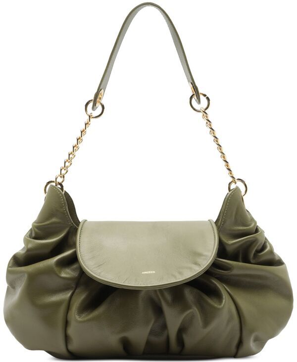 アレッツォ レディース バッグ レザー Arezzo Molly Medium Leather Shoulder Handbag Military Green グリーン