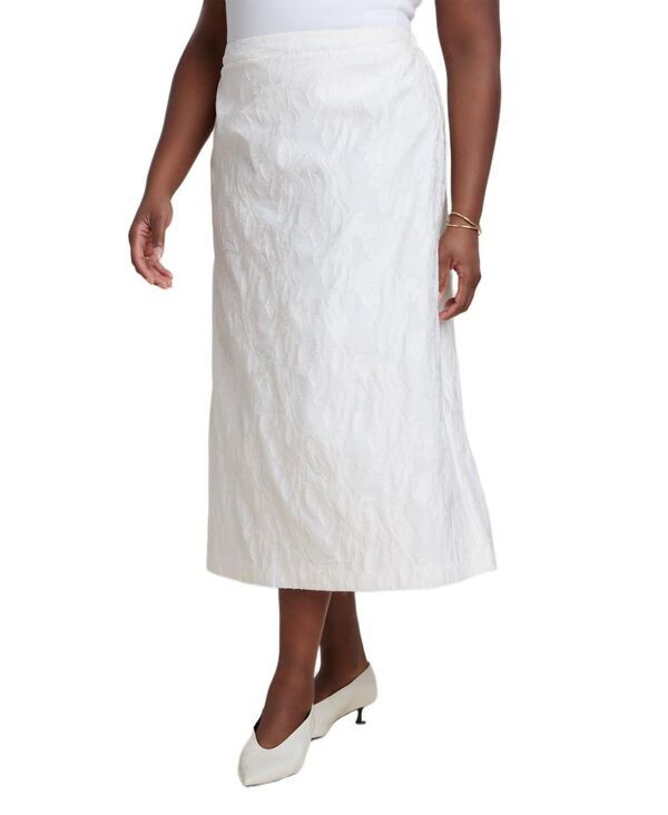 エロクイ レディース ボトムスカート A ライン フラワー柄 フラワー ELOQUII Womens Floral Jacquard A Line Skirt Coconut milk