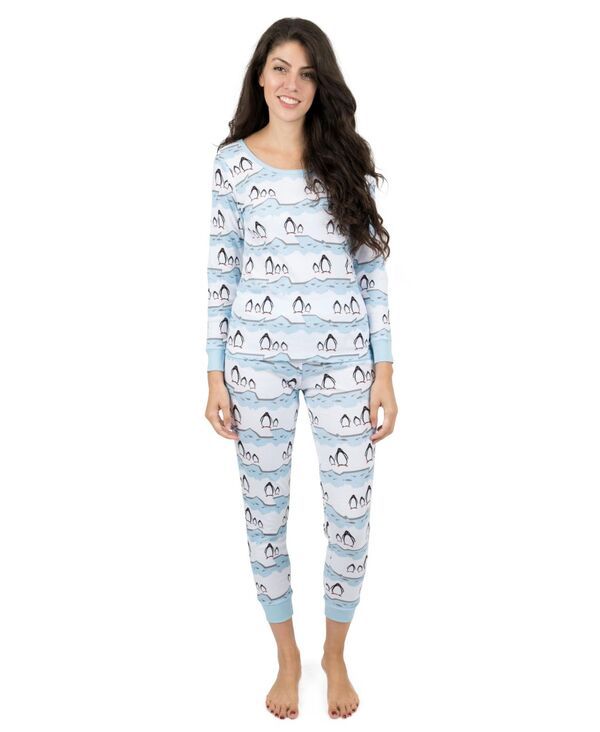 レベレット レディース アンダーウェア ナイトウェア コットン Leveret Womens Two Piece Cotton Holiday Pajamas Penguin