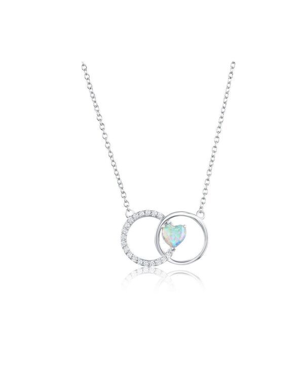 カリビアントレジャーズ レディース アクセサリー ネックレス・チョーカー・ペンダントトップ レース Caribbean Treasuresterling Opal Heart Polished CZ