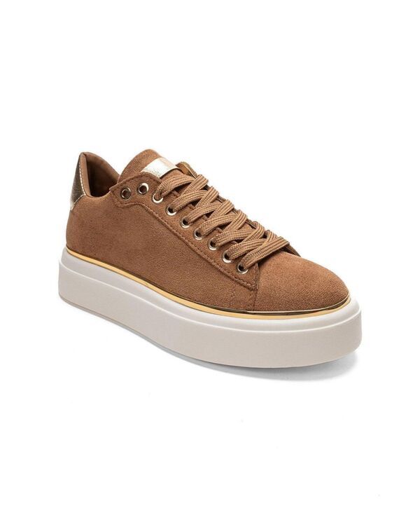 プロローグシューズ レディースニーカー プラットフォーム Prologue Shoes Borena Platform Sneaker Cognac suede