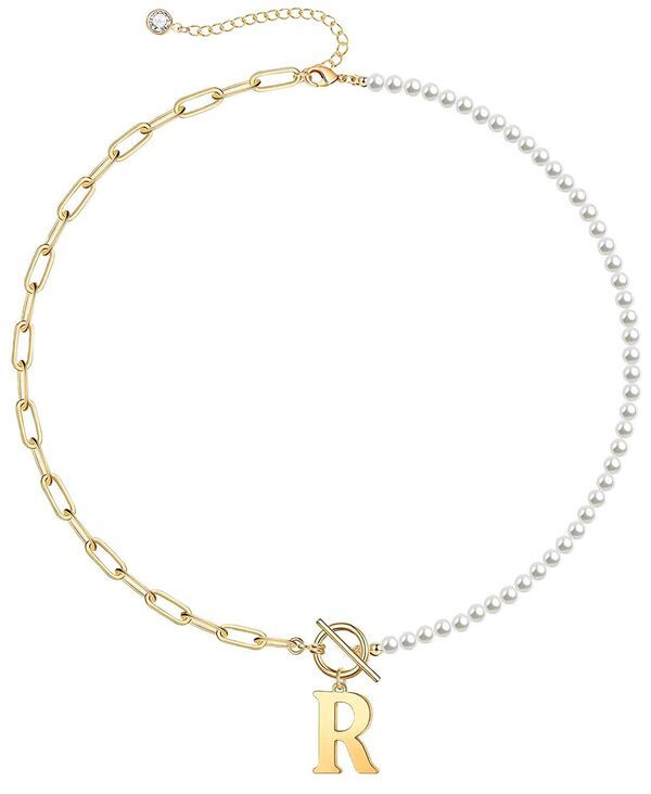 レイチェルグラウバー レディース アクセサリー ネックレス・チョーカー・ペンダントトップ レース Rachel Glauber 14K Gold Plated Toggle Clasp Initial