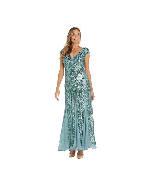 アールアンドエムリチャーズ レディース トップス ワンピース プチ マキシ R M Richards Petite Beaded Maxi Dresseafoam