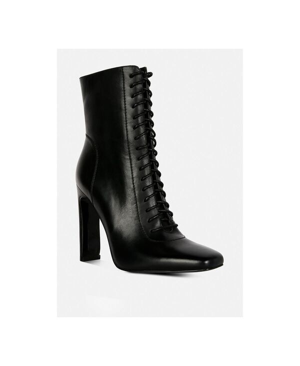 ラグアンドコー レディース シューズ ブーツ・レインブーツ アンクル レース レザー Rag Co WYNDHAM Womens Lace Up Leather Ankle Boots Black ブ