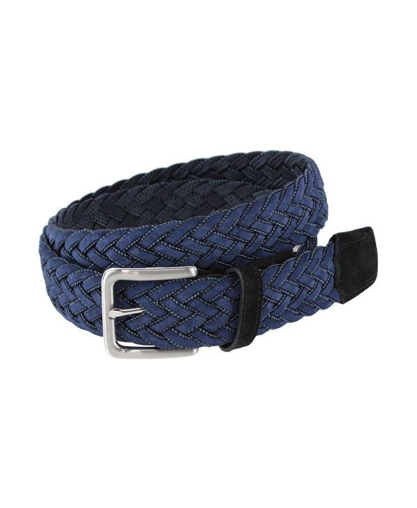 トラファルガー メンズ アクセサリー ベルト スエード Trafalgar Mens Apollo Italian Braided Suede Versatile Belt Navy ネイビー