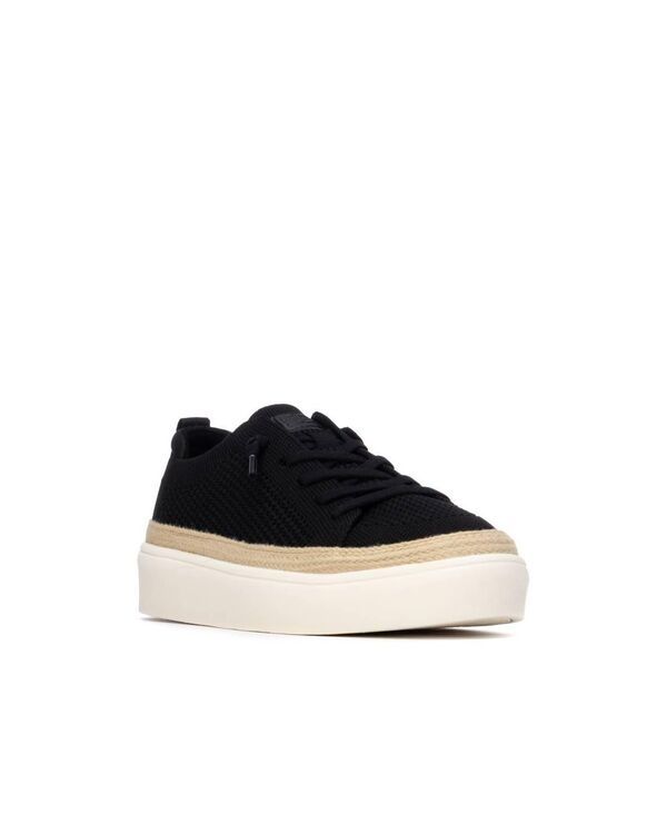 キシタイ レディース シューズ スニーカー レース ニット XTI Womens Refresh Collection Casual Knit LaceUp Sneakers Black ブラック
