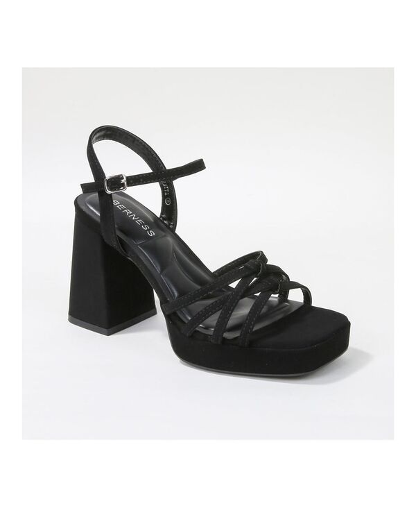 バーネス レディース シューズ サンダル プラットフォーム ヒール BERNESS Anita Knotted Strappy Platform Heel Sandals Black ブラック