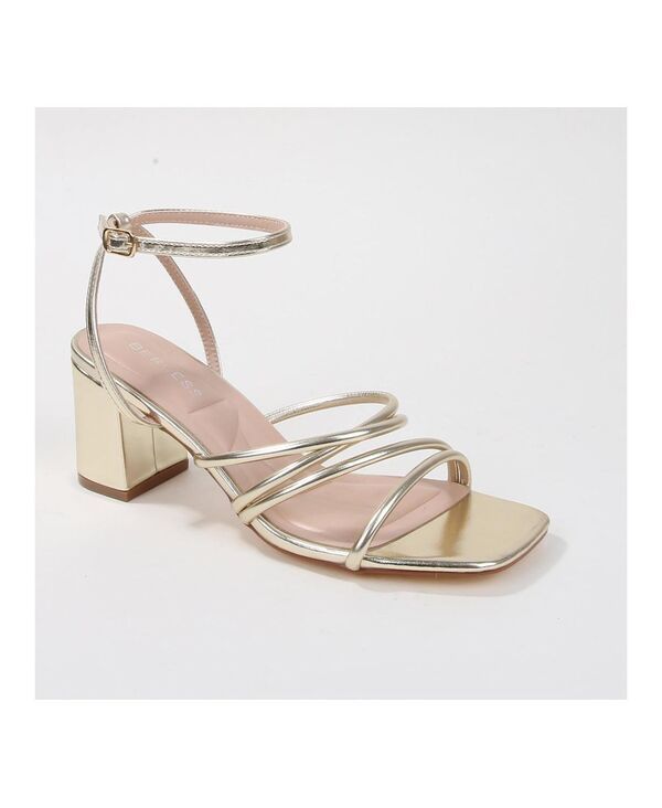 バーネス レディース シューズ サンダル ヒール BERNESS Emmarie Strappy Block Heel Sandals Gold ゴールド