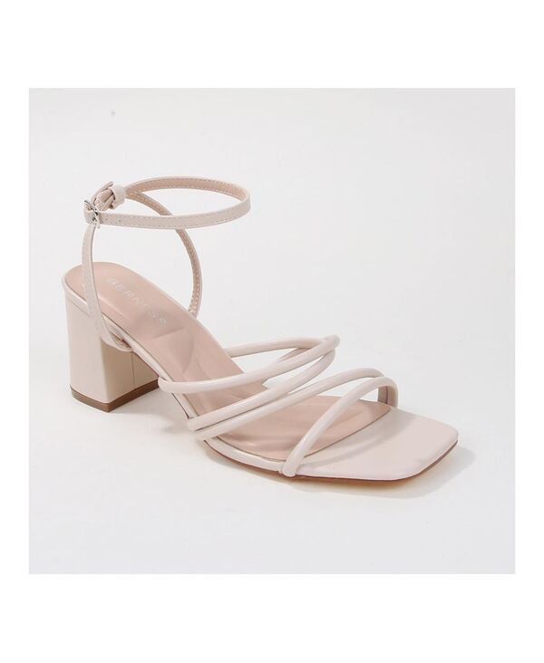バーネス レディース シューズ サンダル ヒール BERNESS Emmarie Strappy Block Heel Sandals Beige ベージュ
