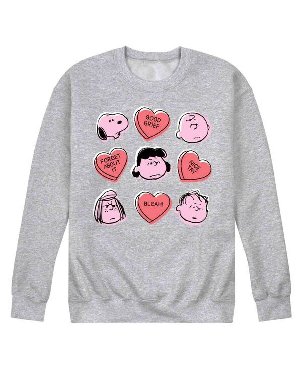 エアウェーブス メンズ トップス Tシャツ フリース AIRWAVES Mens Peanuts Candy Hearts Long Sleeve Fleece TShirt Gray グレー 12,760円