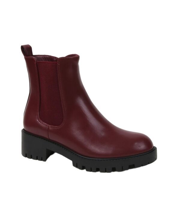 バーネス レディース シューズ ブーツ・レインブーツ チェルシー BERNESS Womens Kaya Lug Sole Chelsea Booties Wine ワイン